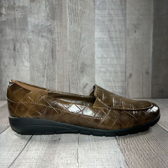 Easy Spirit Women's Seabriana 3 Loafer Slip-On Shoes Croc Print Brown Size 6.5 M - Picture 9 of 12